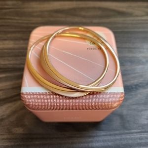 Set of two Fossil bangle ROSE GOLD tone